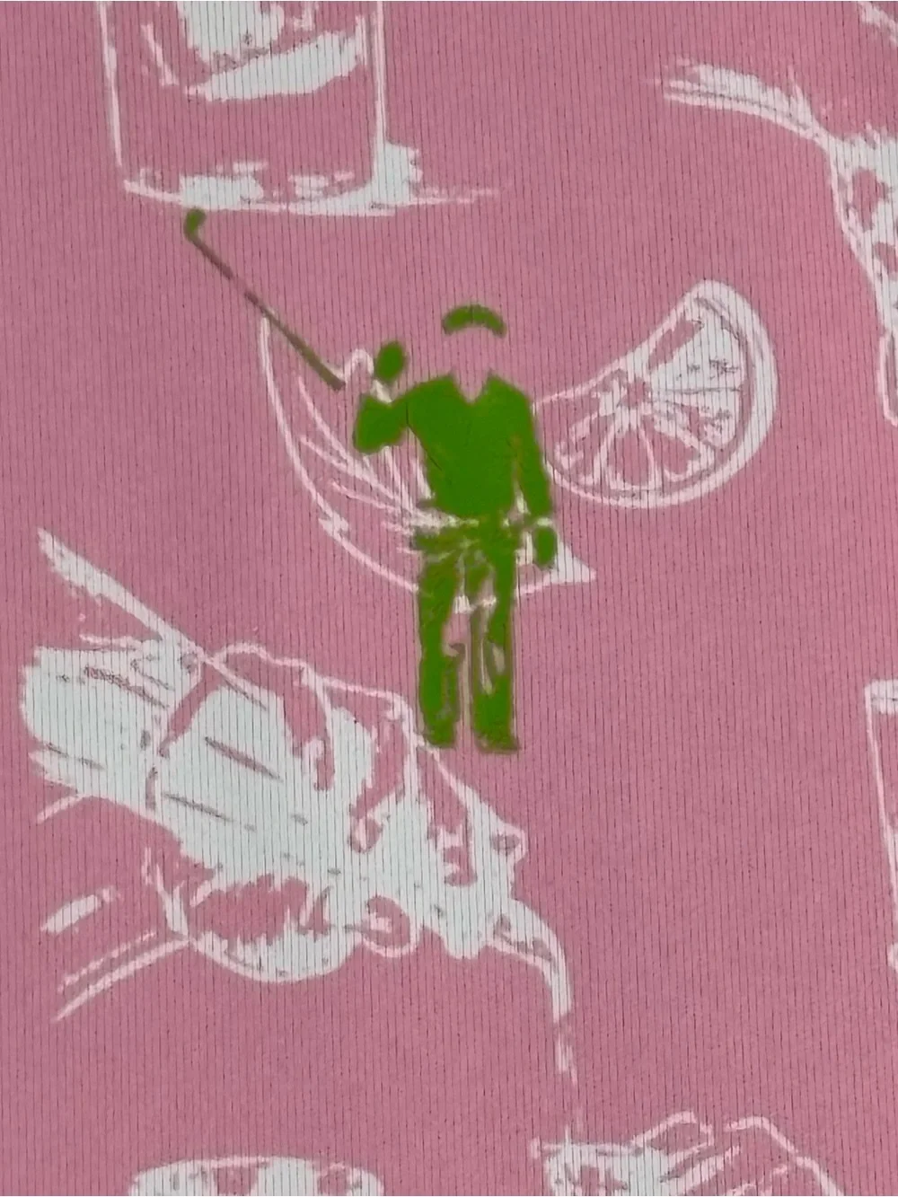 William Murray Shirt Men Medium Pink Minty Fresh Novelty Golf Polo